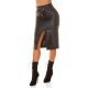 Fusta mulata, piele eco, midi, neagra, cu crapatura si curea, Kiall Fusta mulata, piele eco, midi, neagra, cu crapatura si curea, Kiall 3 - jojofashion.ro