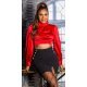 Fusta mulata, scurta, neagra, cu talia inalta si nasturi aurii, Tiffany 4 - jojofashion.ro