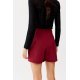 Fusta pantalon scurta, burgundy, drapata, SeleneR Fusta pantalon scurta, burgundy, drapata, SeleneR 3 - jojofashion.ro