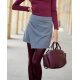 Fusta pantalon scurta, gri, drapata, SeleneR Fusta pantalon scurta, gri, drapata, SeleneR 2 - jojofashion.ro
