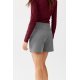 Fusta pantalon scurta, gri, drapata, SeleneR Fusta pantalon scurta, gri, drapata, SeleneR 3 - jojofashion.ro