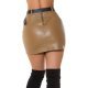 Fusta piele eco cappuccino scurta cu tinte Tarika Fusta piele eco cappuccino scurta cu tinte Tarika 3 - jojofashion.ro
