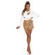 Fusta piele eco cappuccino scurta petrecuta Adelie 6 - jojofashion.ro