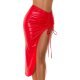 Fusta piele eco midi rosie drapata crapata pe picior Kirsley Fusta piele eco midi rosie drapata crapata pe picior Kirsley 2 - jojofashion.ro