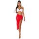 Fusta piele eco midi rosie drapata crapata pe picior Kirsley Fusta piele eco midi rosie drapata crapata pe picior Kirsley 4 - jojofashion.ro