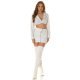 Fusta piele eco, scurta, alba, mulata, cu centura si fermoar, Aurellie 6 - jojofashion.ro