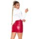 Fusta mulata piele eco scurta rosie Deniz Fusta mulata piele eco scurta rosie Deniz 3 - jojofashion.ro