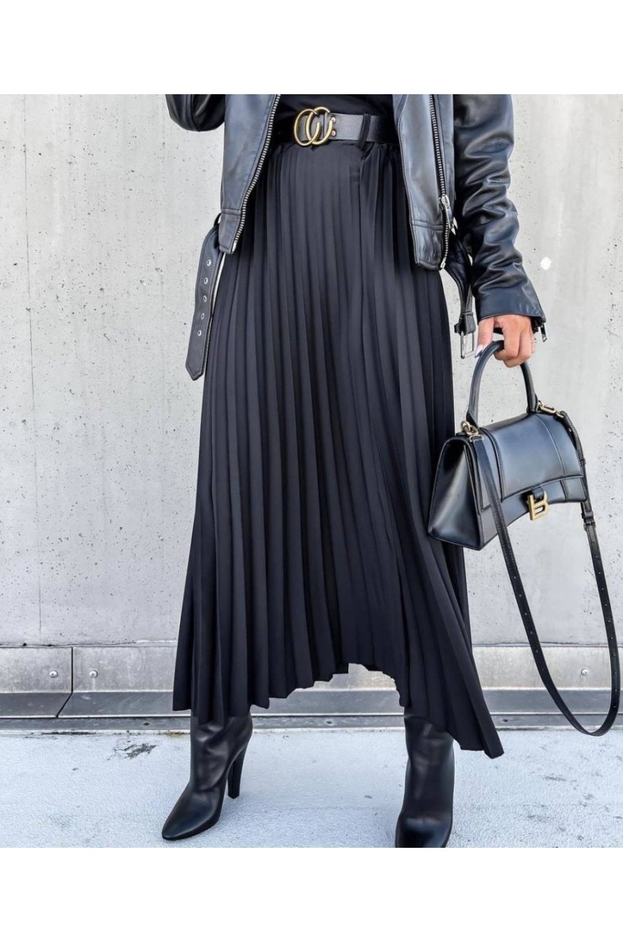Fusta plisata lunga, neagra, eleganta, Aldina Fusta plisata lunga, neagra, eleganta, Aldina 3 - jojofashion.ro