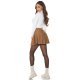 Fusta plisata skater, din bumbac, scurta, cappuccino, Cecile Fusta plisata skater, din bumbac, scurta, cappuccino, Cecile 5 - jojofashion.ro