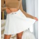 Fusta plisata skater, din vascoza, scurta, crem, cu talia inalta, Colette 2 - jojofashion.ro