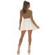 Fusta plisata skater, din vascoza, scurta, crem, cu talia inalta, Colette 7 - jojofashion.ro
