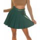 Fusta plisata skater, din vascoza, scurta, verde, cu talia inalta, Colette 2 - jojofashion.ro