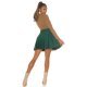 Fusta plisata skater, din vascoza, scurta, verde, cu talia inalta, Colette 7 - jojofashion.ro