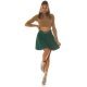 Fusta plisata skater, din vascoza, scurta, verde, cu talia inalta, Colette 8 - jojofashion.ro