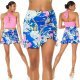 Fusta asimetrica scurta albastra print baroc cu volane Murry 7 - jojofashion.ro