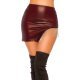 Fusta mulata scurta burgundy WetLook cu franjuri metalici argintii Anelie 2 - jojofashion.ro