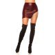 Fusta mulata scurta burgundy WetLook cu franjuri metalici argintii Anelie 6 - jojofashion.ro
