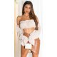 Fusta scurta, din piele eco, maro, mulata, cu fermoar in fata, Mishelle 3 - jojofashion.ro