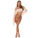Fusta scurta, din piele eco, maro, mulata, cu fermoar in fata, Mishelle 8 - jojofashion.ro