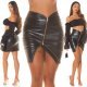 Fusta scurta, din piele eco, neagra, mulata, cu fermoar in fata, Mishelle 9 - jojofashion.ro