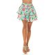 Fusta scurta in clos, menta cu flori, cu volane suprapuse, Kamila Fusta scurta in clos, menta cu flori, cu volane suprapuse, Kamila 2 - jojofashion.ro