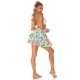 Fusta scurta in clos, menta cu flori, cu volane suprapuse, Kamila Fusta scurta in clos, menta cu flori, cu volane suprapuse, Kamila 5 - jojofashion.ro