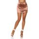 Fusta mulata satin scurta maro Leny 2 - jojofashion.ro