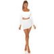Fusta scurta, mulata, alba, cu strasuri detasabile, Mirna Fusta scurta, mulata, alba, cu strasuri detasabile, Mirna 5 - jojofashion.ro