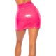 Fusta mulata latex scurta roz bombon Alyana 8 - jojofashion.ro