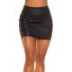 Fusta mulata imitatie piele scurta neagra Kirra 2 - jojofashion.ro