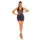 Fusta mulata vascoza scurta bleumarin navy Desmone 4 - jojofashion.ro
