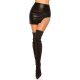 Fusta mulata scurta neagra WetLook cu franjuri metalici argintii Anelie 4 - jojofashion.ro