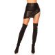 Fusta mulata scurta neagra WetLook cu franjuri metalici argintii Anelie 6 - jojofashion.ro