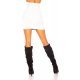 Fusta office piele eco scurta alba cu talia inalta Elsie 4 - jojofashion.ro