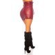 Fusta office piele eco scurta burgundy cu talia inalta Elsie 4 - jojofashion.ro
