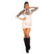Fusta office piele eco scurta roz pal cu talia inalta Elsie 5 - jojofashion.ro