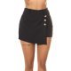 Fusta skort scurta neagra cu nasturi Rezana 2 - jojofashion.ro