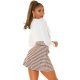 Fusta scurta, vascoza bej cu print, cu talia inalta, Jocelyn Fusta scurta, vascoza bej cu print, cu talia inalta, Jocelyn 3 - jojofashion.ro