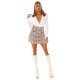 Fusta scurta, vascoza bej cu print, cu talia inalta, Jocelyn Fusta scurta, vascoza bej cu print, cu talia inalta, Jocelyn 4 - jojofashion.ro