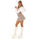 Fusta scurta, vascoza bej cu print, cu talia inalta, Jocelyn Fusta scurta, vascoza bej cu print, cu talia inalta, Jocelyn 6 - jojofashion.ro