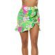 Fusta asimetrica scurta verde print baroc cu volane Murry 2 - jojofashion.ro