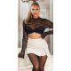Fusta skort din piele eco, scurta, bej, mulata, Foxy Fusta skort din piele eco, scurta, bej, mulata, Foxy 4 - jojofashion.ro