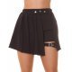 Fusta skort in clos, scurta, neagra, cu catarama pe picior, Lolera 2 - jojofashion.ro