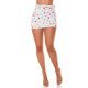 Fusta skort scurta, alba cu buline multicolore, mulata, Shazia 2 - jojofashion.ro