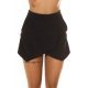 Fusta skort scurta, neagra, cu talia inalta, asimetrica, Marbeth 2 - jojofashion.ro
