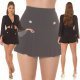 Fusta skort scurta, neagra, plisata, cu nasturi decorativi, Giselle 8 - jojofashion.ro