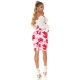 Fusta tip creion midi, alba cu flori rosii, mulata, Kieza Fusta tip creion midi, alba cu flori rosii, mulata, Kieza 5 - jojofashion.ro