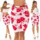 Fusta tip creion midi, alba cu flori rosii, mulata, Kieza Fusta tip creion midi, alba cu flori rosii, mulata, Kieza 7 - jojofashion.ro