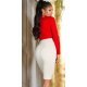 Fusta tip creion, midi, bej, cu talia inalta, Celia Fusta tip creion, midi, bej, cu talia inalta, Celia 3 - jojofashion.ro