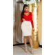 Fusta tip creion, midi, bej, cu talia inalta, Celia Fusta tip creion, midi, bej, cu talia inalta, Celia 7 - jojofashion.ro
